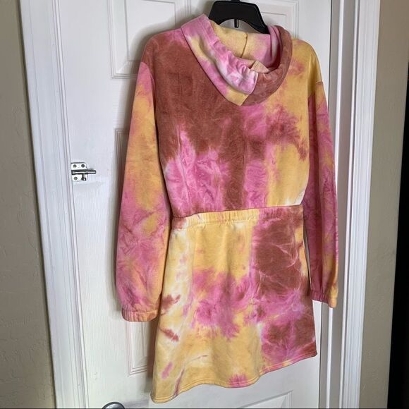 Angel Kiss Tie-Dye Hooded Sweatshirt Dress Size Medium - Picture 3 of 9
